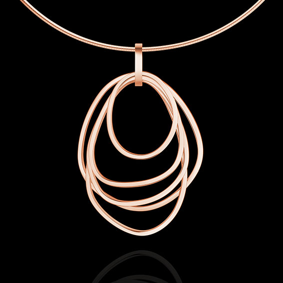 Cutom necklace pendant in 925 sterling silver base and plated in 18k gold vermeil